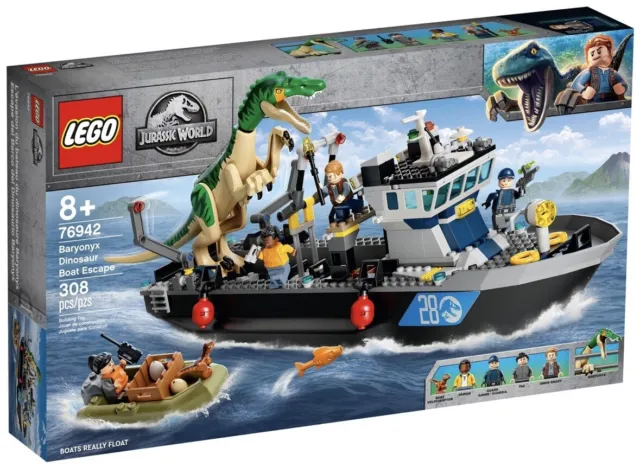 Lego 76942 Baryonyx Dinosaur Boat Escape - BNISB - Retired Set