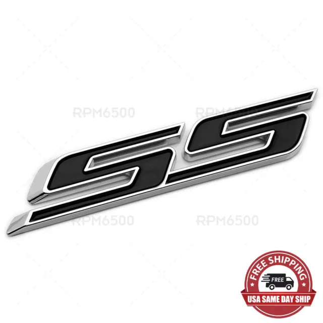 Chevy Camaro SS Rear Trunk Lid Nameplate Logo Fender Marker Emblem Badge Black