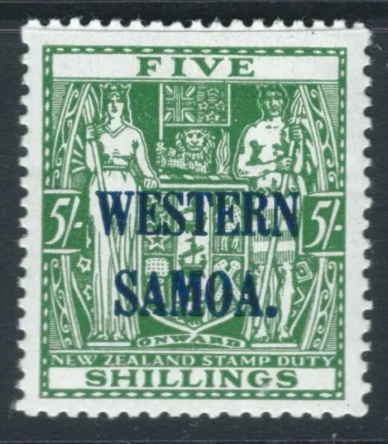 SAMOA 1935 SG190 5/- of NZ opt Western Samoa lightly mounted mint. Catalogue £26