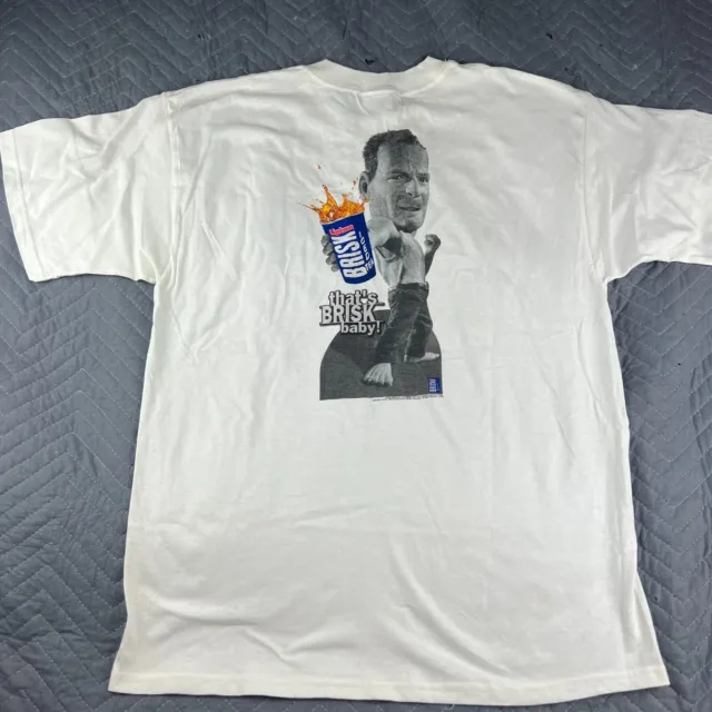 Vintage Lipton Brisk Iced Tea Shirt Mens XL Bruce Willis Die Hard Promo Tee