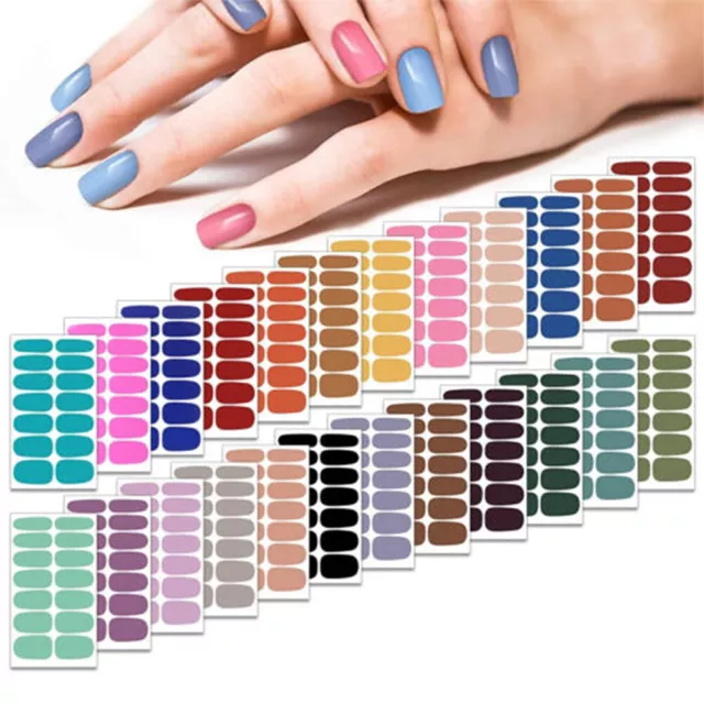 Completo Misura Unghie Adesivi Manicure Smalto Arte Auto Stick Decor 3D Strips -