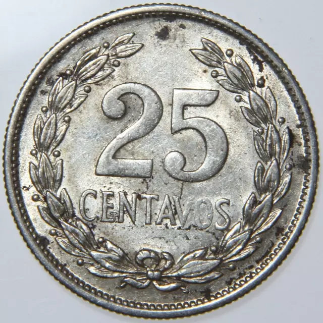 1944 El Salvador 25 Centavos, Nice Condition, -K2912- 2