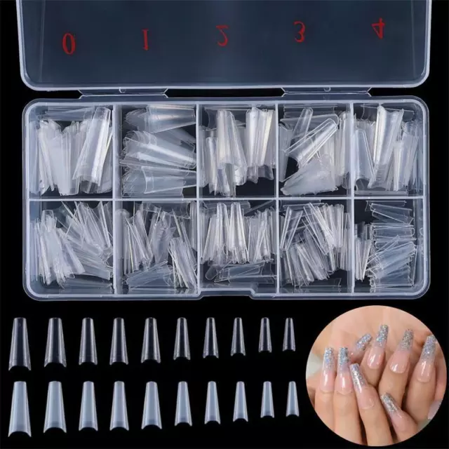 500 Nail Tips In Box False Nails For Acrylic Gel Extension Half Cover Ballerina