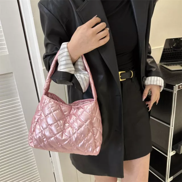 Puffy Underarm Bag Down Cotton Padded Totes Bag Hot Sale Commuting Bag  Lady