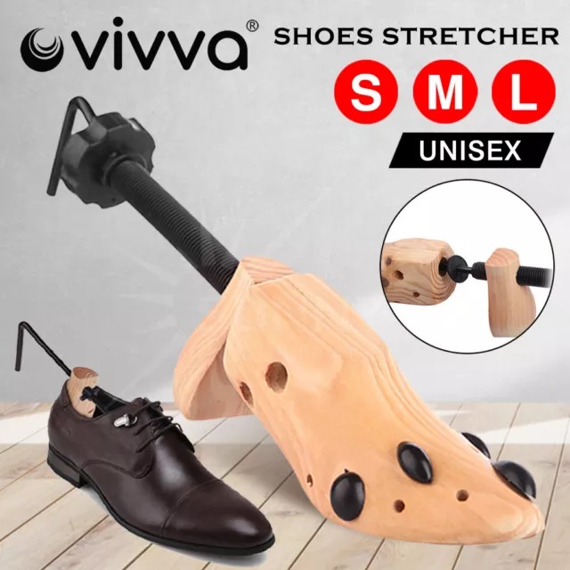 1 Pair 2-Way Wooden Shoe Stretcher Expander Adjustable Cedar Shoe Tree Unisex