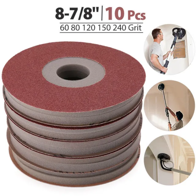 New Grit Sanding Disc Sandpaper Pad For Sander Electric Drywall 10 Piece Durable