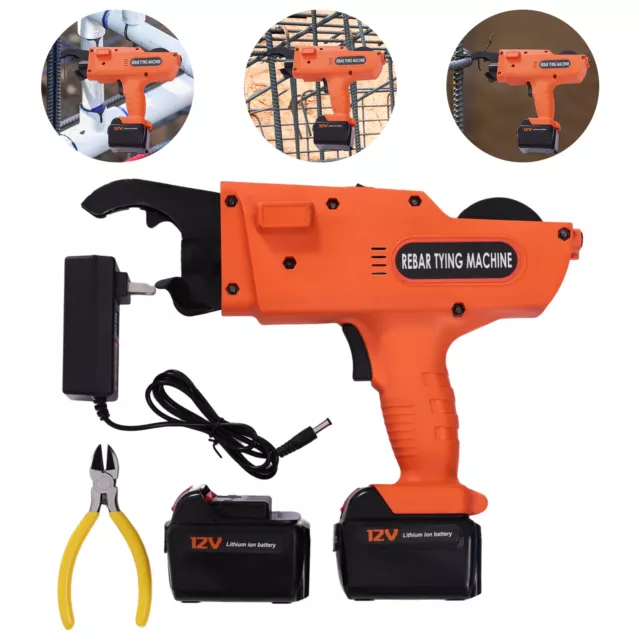 Automatic Handheld Rebar Tier Tying Machine Reinforcing Strapping Tool Orange US