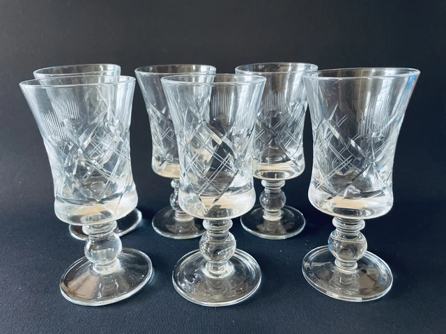 🔴 6 bicchieri in cristallo tipo Baccarat Saint Louis anni 70