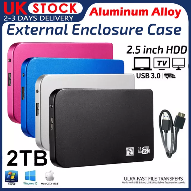Fast USB 3.0 SATA External Hard Drive Case 2.5 Inch Enclosure Caddy HDD/SSD Box