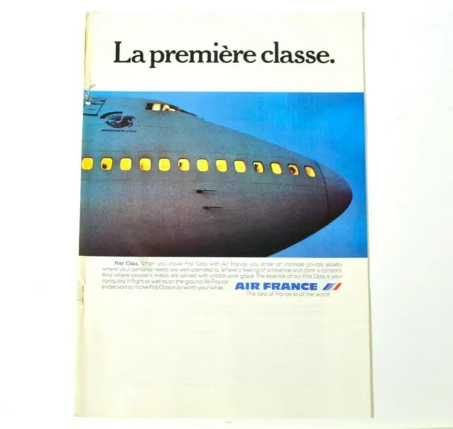 Anuncio impreso de primera clase de Air France Airlines Anuncio original...