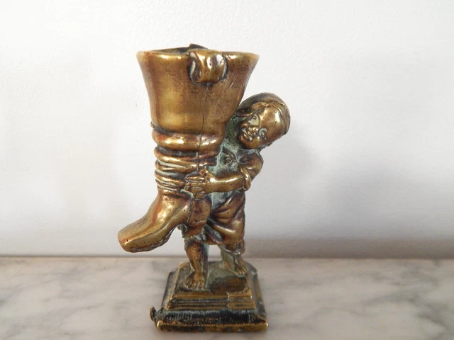 Magnifique Ancien Étrier En Bronze / Laiton Forme De Sabot