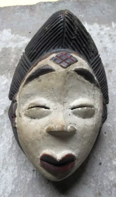 Old Vintage African Okuyi Helmet Mask PUNU Tribe Gabon, TRIBAL ART, AFRICAN ART