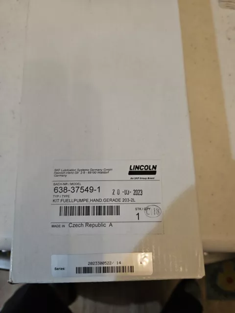 Lincoln Industrial 638-37549-1 / 638375491 (Brand New)