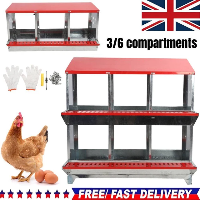 3/6Holes CHICKEN COOP RUN HEN HOUSE POULTRY ARK HOME NEST BOX COUP COOPS UK