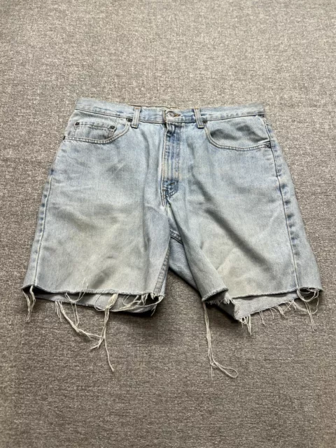 Vintage Levis 550 Shorts Mens 34 Denim Cutoff Jeans 90s Distressed  Light Wash