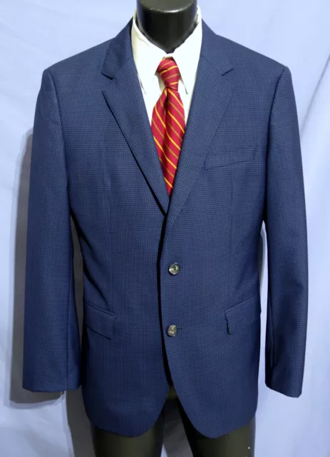 Hugo Boss  Sport Coat 40R Dual Vents Current Stunning Blue Check