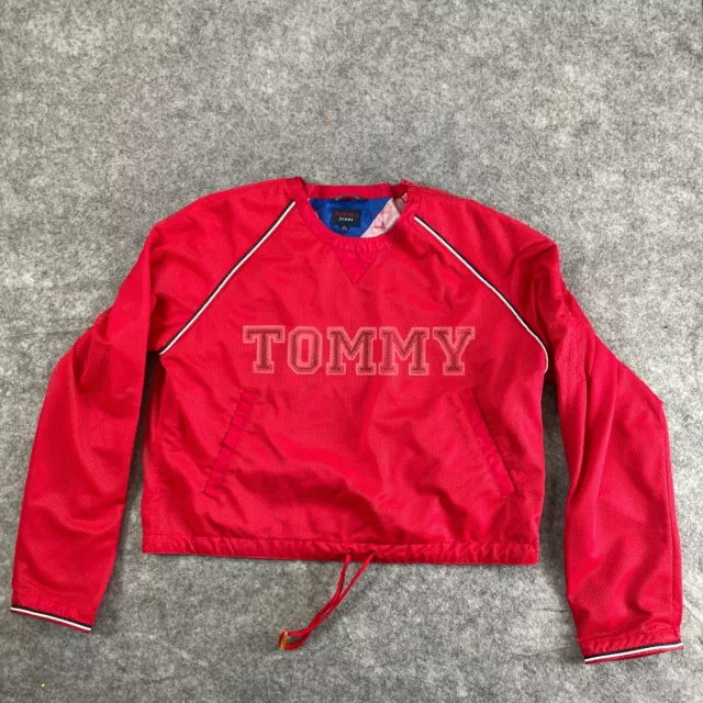 Vintage Tommy Hilfiger Jacket Womens XL Red Pullover Tommy Girl Windbreaker  Y2K