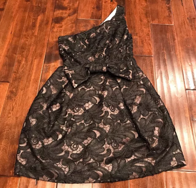 Jill Stuart Black Floral Lace One Shoulder Dress, Size 6 (US), NWT!