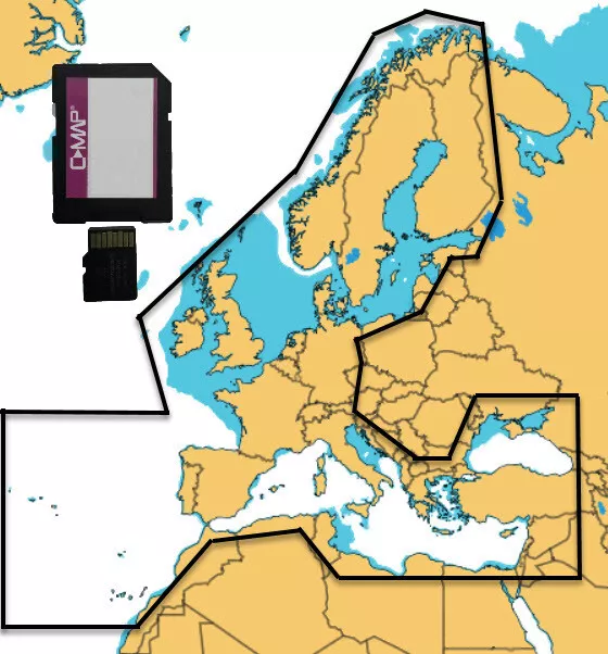 2021 C-MAP DISCOVER MAP CHART microSD SD CARD ALL EUROPE COASTAL + INLAND WATERS