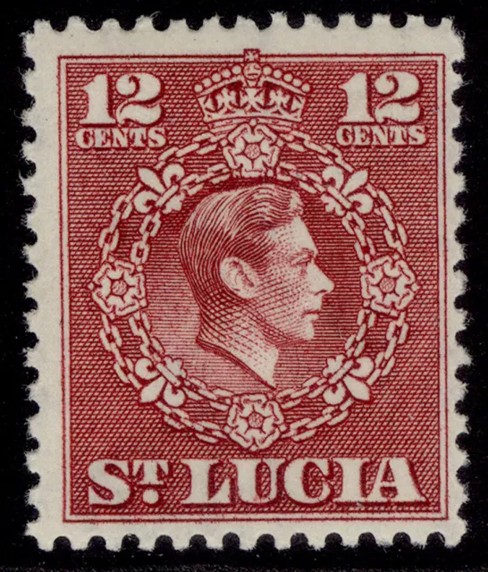 ST. LUCIA GVI SG153, 12c claret, M MINT.