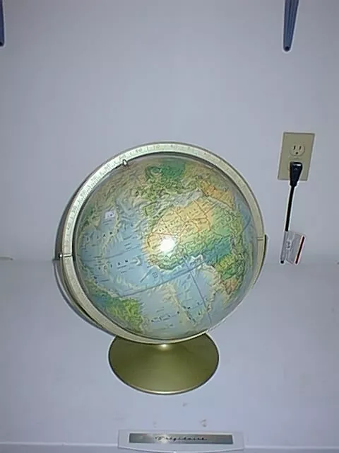 Vintage Rand McNally World Portrait Globe Soviet Union Metal Base Very Good