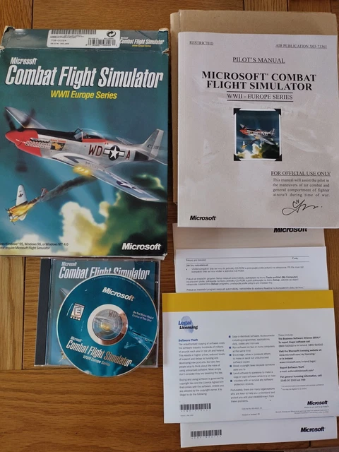 Combat Flight Sim Pc MICROSOFT COMBAT FLIGHT Simulator WWII Europe Series PC game big box ...