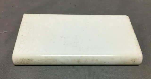 ONE Antique Ceramic Thick Subway Tile 3x6 White Old Bullnose Vintage 1354-21B