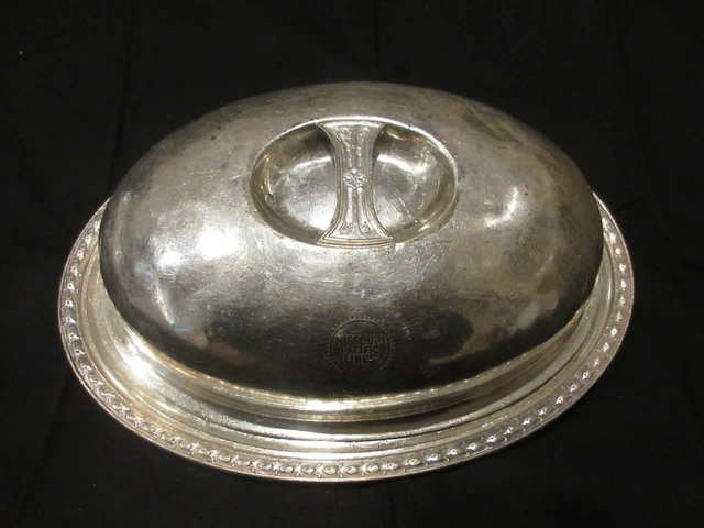 RARE Antique Vintage Railroad Train Missouri Pacific Lines 11" Covered Dish