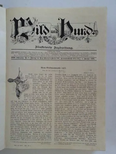 Wild und Hund: Illustrierte Jagdzeitung - XXXII. Jahrgang 1926, Nr. 1 bis ...