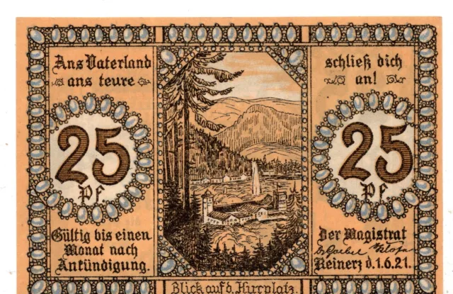 1921 Germany Bad Reinerz Notgeld 25 Pfennig Note (J358)