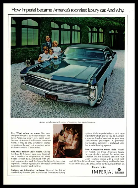 1970 Chrysler Imperial "America's Roomiest Luxury Car" Siberian Husky Print Ad