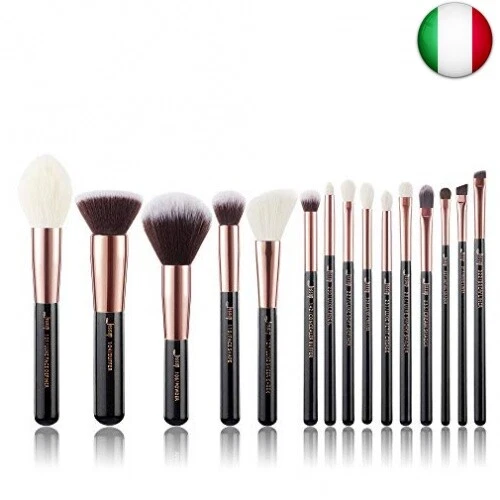 Jessup 15Pz Oro Rosa/Nero Pennelli per trucco professionale Set per trucco Kit