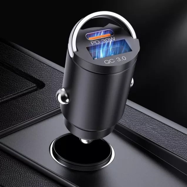 Chargeur rapide de voiture allume-cigare USB et USBC Type-C pour IPhon Samsung