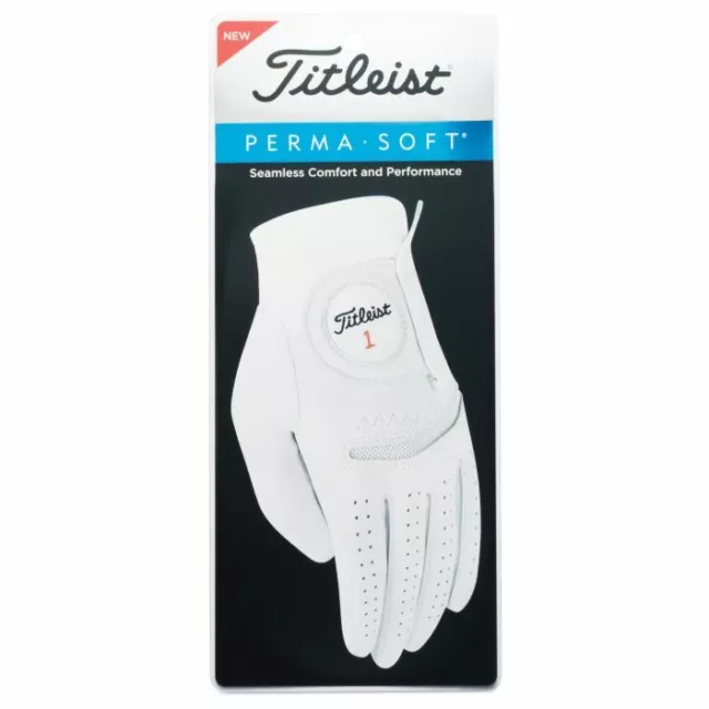 Brand New 2024 3 Titleist Perma Soft Leather White Golf Gloves You Choose Size