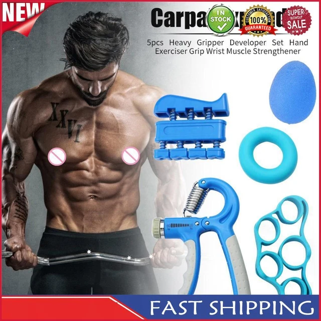 5pcs Heavy Gripper Developer Set Hand Exerciser Grip Wrist Muscle Strengthener
