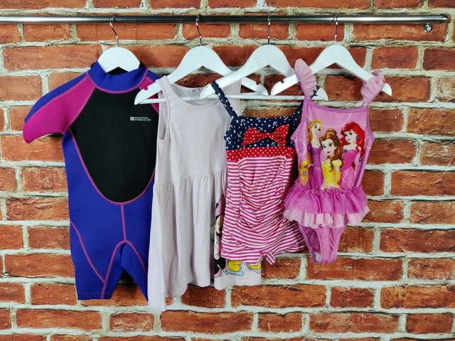 GIRLS BEACH BUNDLE AGE 3-4 YEARS H&M DISNEY etc SWIMSUIT WETSUIT DRESS SET 104CM