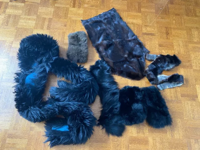 Vintage Mink Other Furs Pelts Animal Hides Long Large Lamb Fur Strip Lot Of 7 Vintage Mink Other Furs Pelts Animal Hides Long Large Lamb Fur Strip Lot Of 7