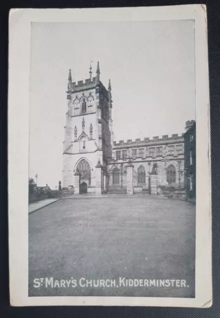 Unposted Vintage B&W Postcard - St Mary's Church, Kidderminster  b2