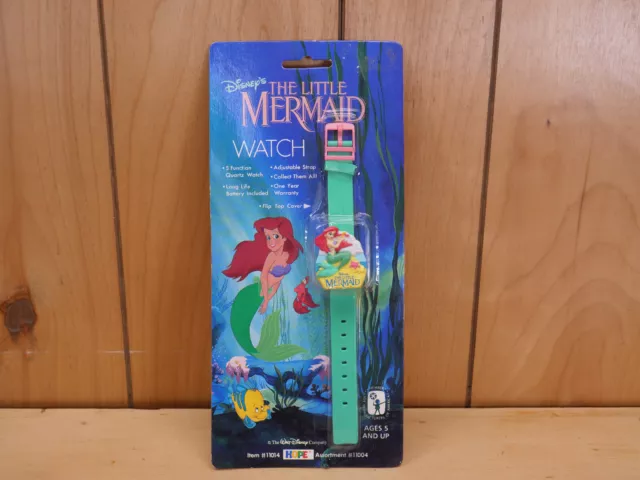 1989 THE LITTLE MERMAID VTG Watch Flip Top Cover  Disney ARIEL