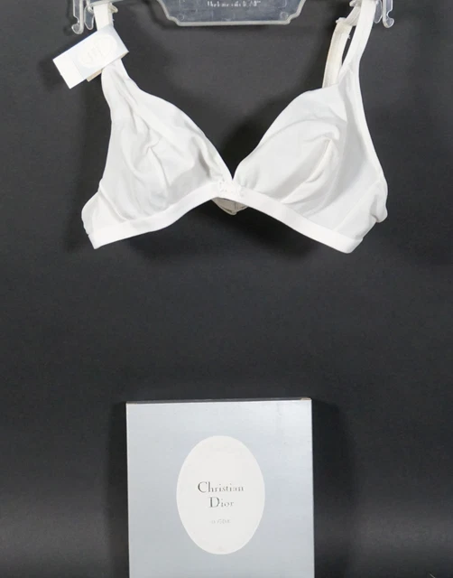 Vero Vintage Christian Dior Lingerie France Reggiseno 913 Bianco Taglia 75 B Con