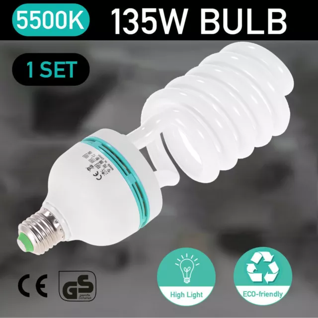 E27 5500K 135W 220V Photography Studio Softbox Light Bulbs Daylight Lamp Screw