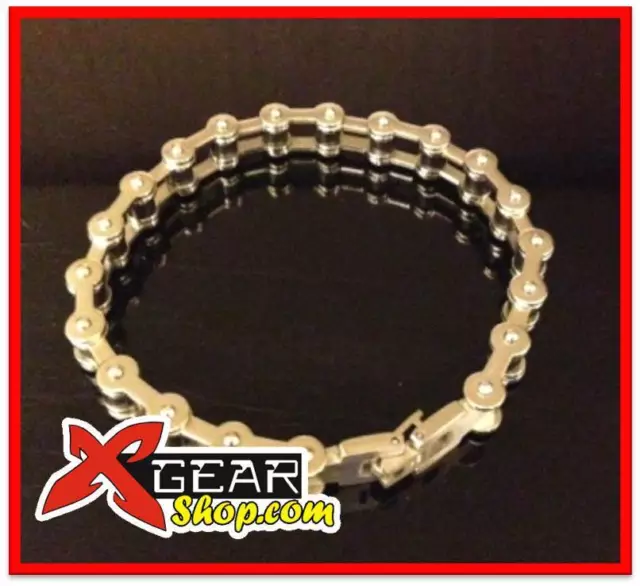 BRACCIALE CATENA MOTO UOMO acciaio 22cm CHAIN BRACELET BRACCIALETTO