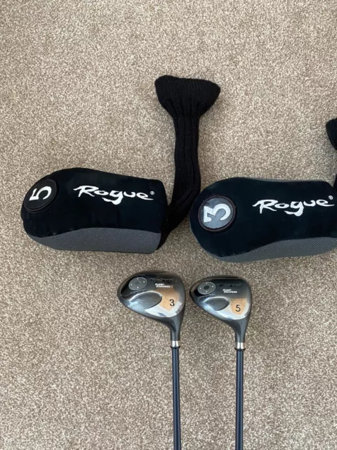 Rogue Tungsten Weighted Fairway Golf Woods 3 & 5 Woods R Graphite Shafts RH