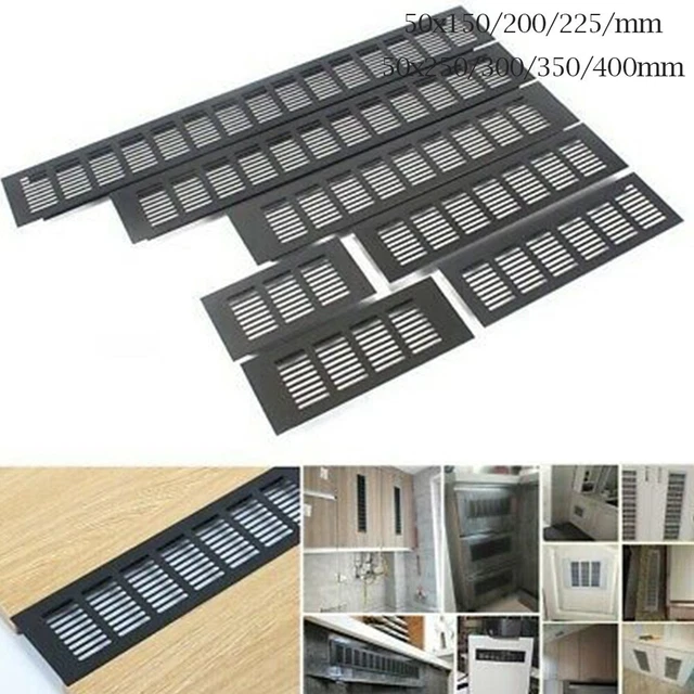 Parts Accessories Air Vent Grille Aluminum Black For Cupboard 50*150-400mm