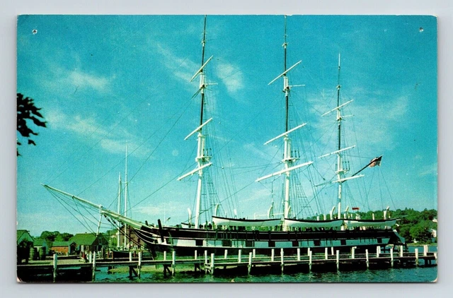 Mystic Seaport Connecticut CT Charles W Morgan Wooden Whaleship Postcard UNP VTG