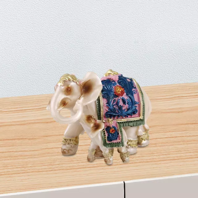 Figurines mère et enfant d'éléphant en résine, artisanat pour bureau