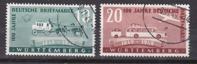 (T 446) Französische Zone, Württemberg, Nr. 49/50, gest.