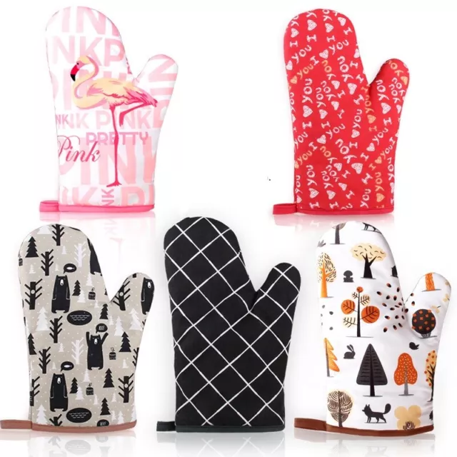 Large size Oven mitts gloves kitchen heatproof Microwave Baking BBQ