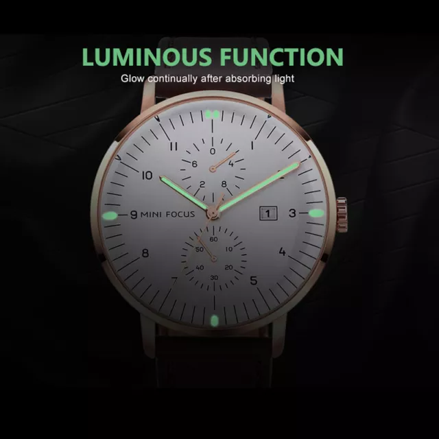 Luxury Mens Watches Big Dial Fashion Quart Wristwatch Calendar Waterproof 2