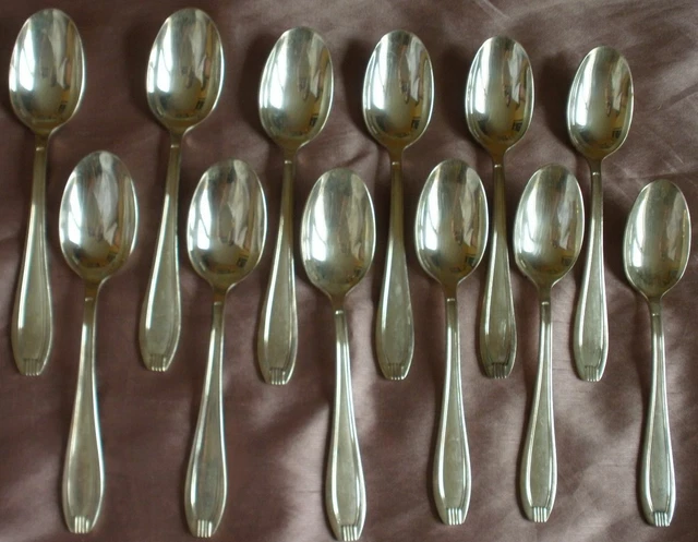 12 Cuillères à Glace Métal Argenté Frionnet - Modèle Coquille Vendôme